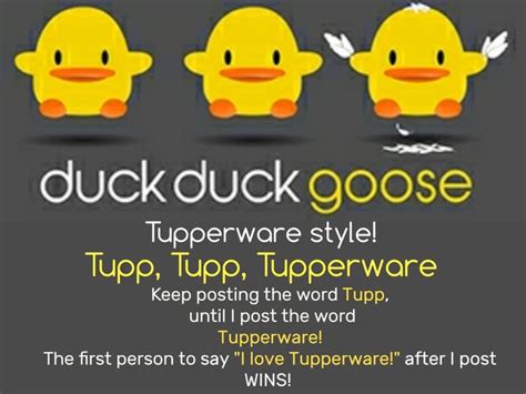 Tupperware Duck Duck Goose Game Tupperware Party Ideas Tupperware