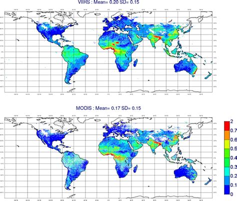 Global Maps Of Temporal Mean Aod From Terra And Aquamodis As Well As