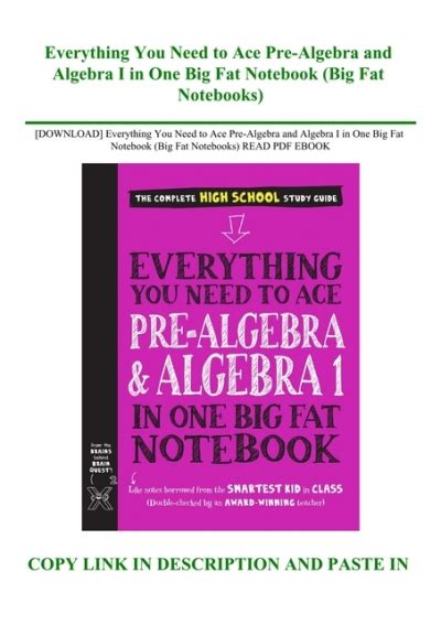 [download] Everything You Need To Ace Pre Algebra And Algebra I In One Big Fat Notebook Big Fat