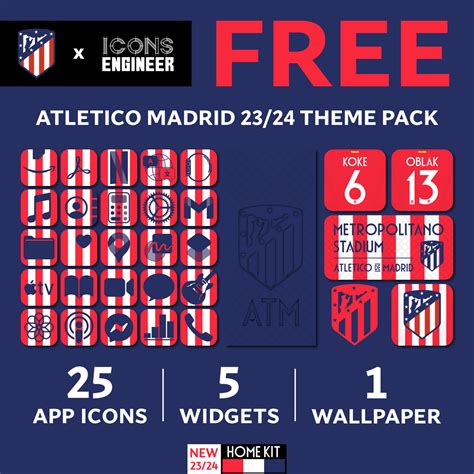 FREE Atletico Madrid 23 24 Theme Pack Home Kit