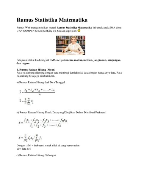 Doc Rumus Statistika Matematika Fresh Consultant