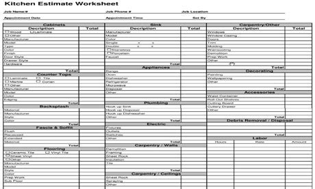 Kitchen Remodel Estimate Checklist Wow Blog