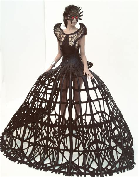 Sculptural Fashion Dramatic Cage Dress Dark Fashion Malgorzata