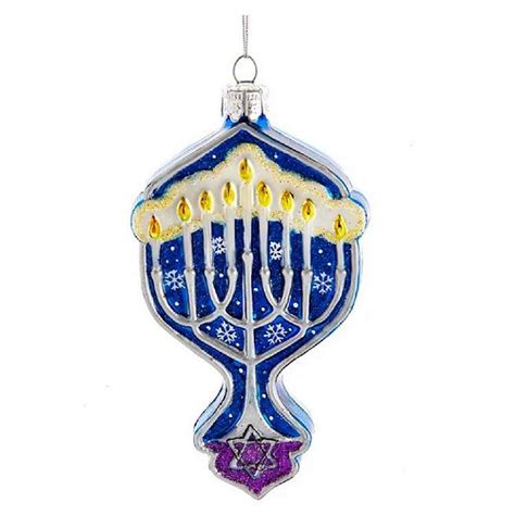 Noble Gems Glass Hanukkah Menorah Ornament Nb1690 Oriental Trading