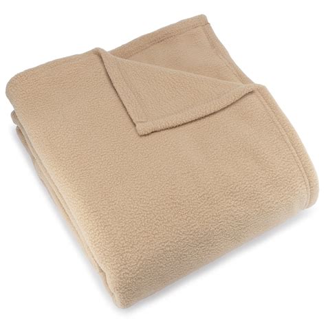 Registry Polar Fleece Blanket Tan Full Polyester Blankets