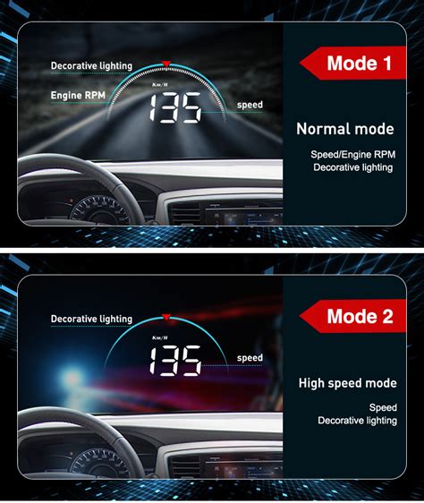 M8 Hot Selling OBD2 HUD With Glare Shield 3 5 Inch Multi Color Car Head