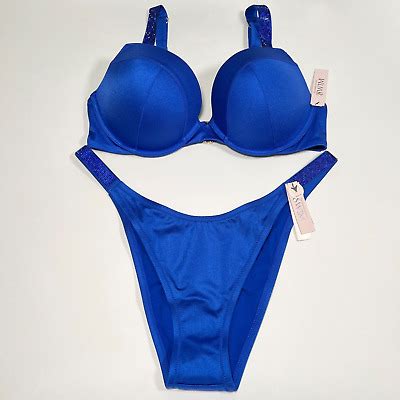 Victoria Secret D Xl Sexy Tee Push Up Bikini Top Bottom Set Shine