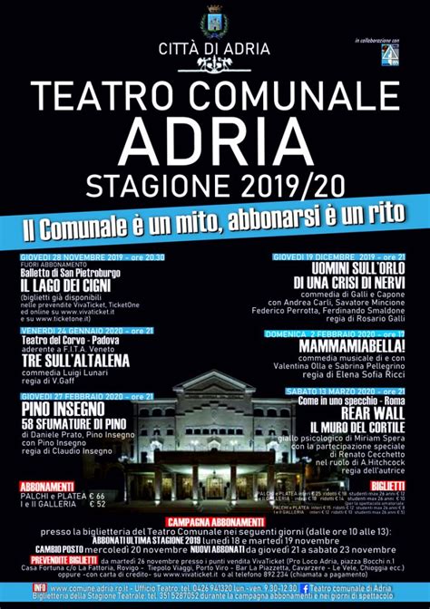 Il Comunale Di Adria Ha La Sua Nuova Stagione Teatrale 2019 2020 Itadria