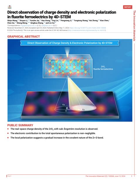 Pdf Direct Observation Of Charge Density And Electronic Polarization