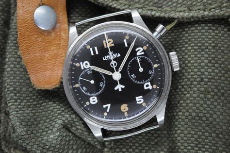 Vintage British Military Lemania Monopusher Chronograph Caliber Cht