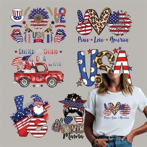 Glenmal 36 Pcs Patriotic Iron On Transfers 4th Of July Iron