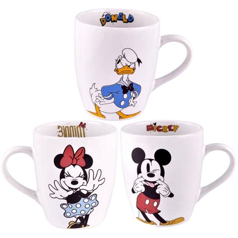 Jogo Disney Canecas Cer Mica Mickey Minnie E Pato Donald Ml