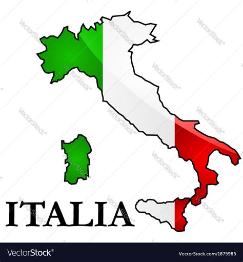 Map And Flag Of Italy Royalty Free Vector Image