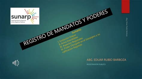 Registro De Mandatos Y Poderes Ppt