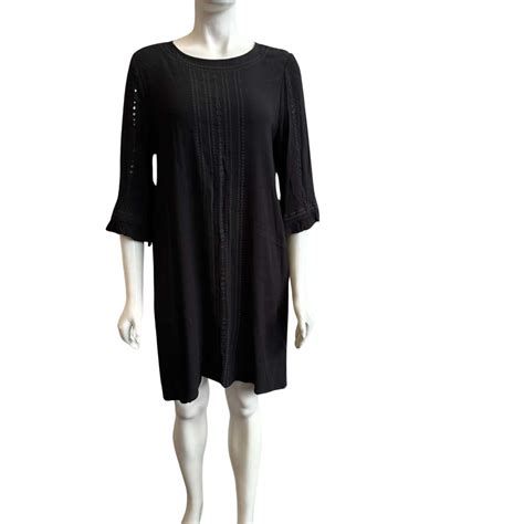 Sussan Womens Size 12 Long Sleeve Mini Dress Black S