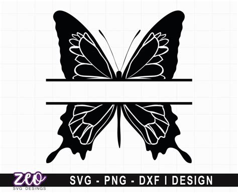 Butterfly Split Svg Name Split Svg Cricut Cut File Butterfly Clipart Monogram Split Svg