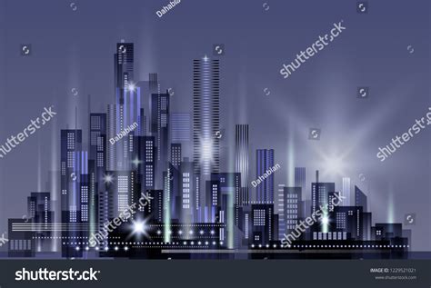 Night City Background Glowing Lights Illustration Stock Illustration ...