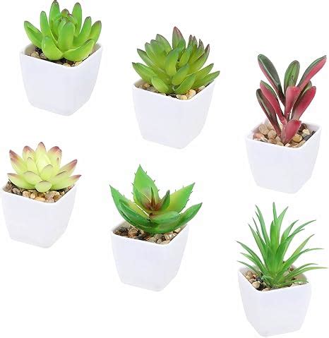 Tifuly Pcs Artificial Potted Succulent Plants Realistic Small