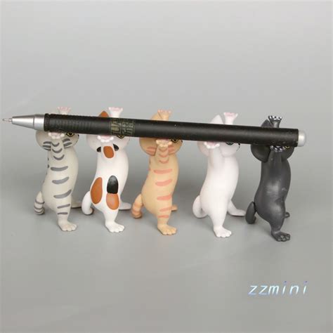 5 Pcs Cat Pen Holder Cat Stand Kids Adult Funny Doll Toy Etsy