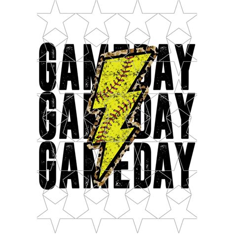 Game Day Softball Lightning Bolt Png Cheetah Png Leopard Sublimation