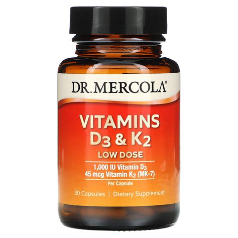 Dr Mercola Vitamins D K Low Dose Capsules