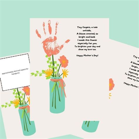 Mother S Day Handprint Poem Flower Jar Handprint Poem For Mom Mothers