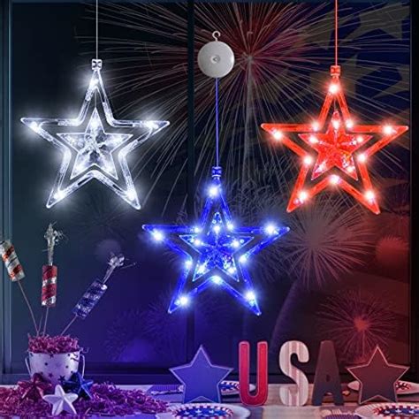 Amazon Lyubasa Pack Th Of July Window Lights Decorations