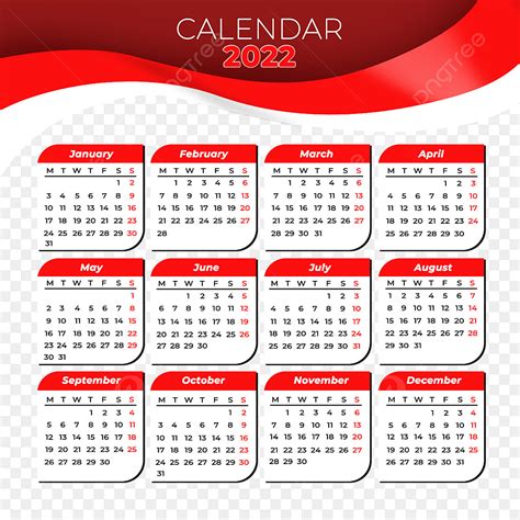 Calendar 2022 Bendera Indonesia Kreatif Kalender Satu Halaman