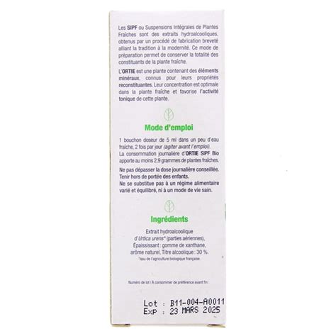 Sipf Ortie Bio Vitalit Ml Synergia Illicopharma