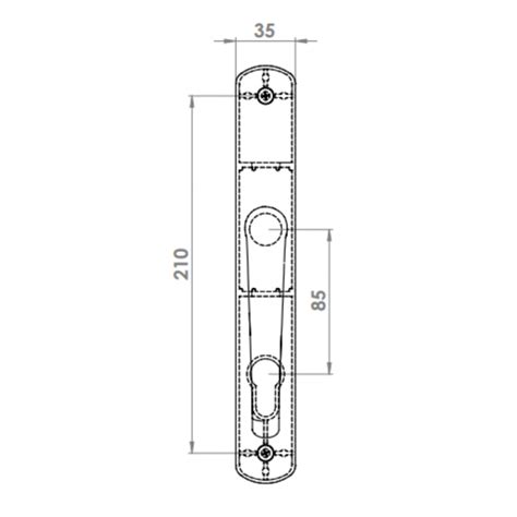 Door Handle Al Ibiza Mm Axis Long Wide Gold Finish Windoform