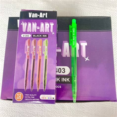 Jual Pulpen Cetekan Ballpoint Click Van Art V 303 Isi 12 Pcs Shopee