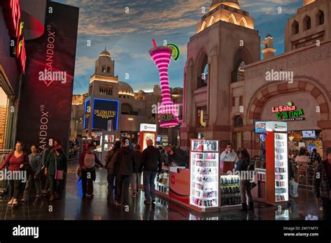 Indoor Shopping Mall With Faux Middle Eastern Facades And Fake Sky On