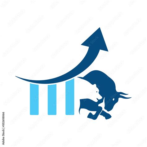 Bear and bull vector logo design. Bear bull chart bar statistic logo ...