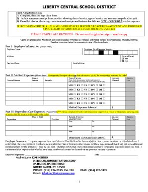 Fillable Online Libertyk12 Flex Claim Spending Form Liberty CSD Flex