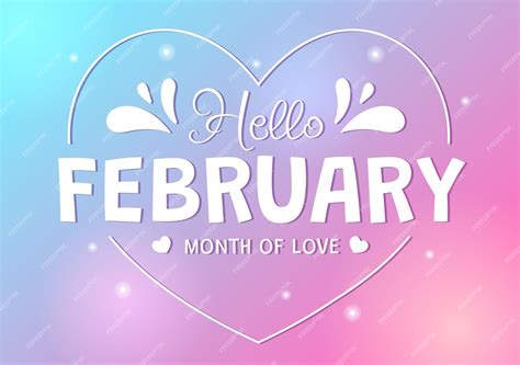 Premium Vector Hello February Month Vector Illustration With Flowers