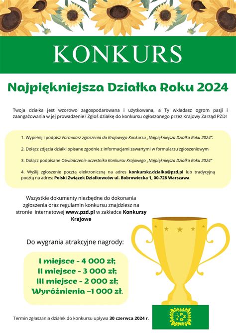 Przypominamy O Konkursie Najpi Kniejsza Dzia Ka Roku Ozpzd Legnica