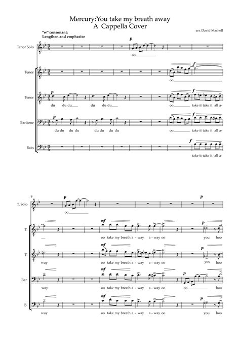 You Take My Breath Away Arr David Machell By Queen Sheet Music For Ttbb Choir At Sheet Music