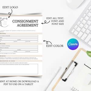 Consignment Agreement, Contract Agreement, Contract Template, Agreement ...