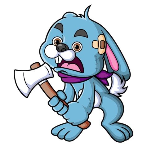 Premium Vector The Angry Rabbit Holding Axe