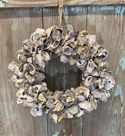 Oyster Shell Wreath Shell Wreath Coastal Wreath Costal Etsy Shell