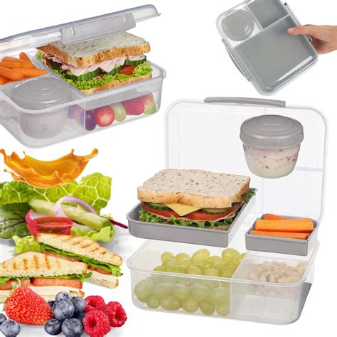 LUNCHBOX POJEMNIK NA OBIAD Z PRZEGRÓDKAMI DUŻY XXL ERLI pl