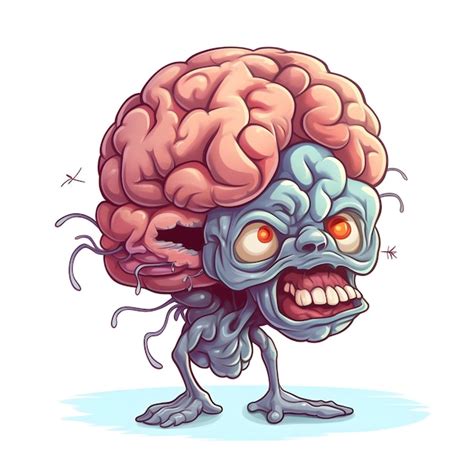 Premium Ai Image A Cartoon Of A Brain With A Zombie Face