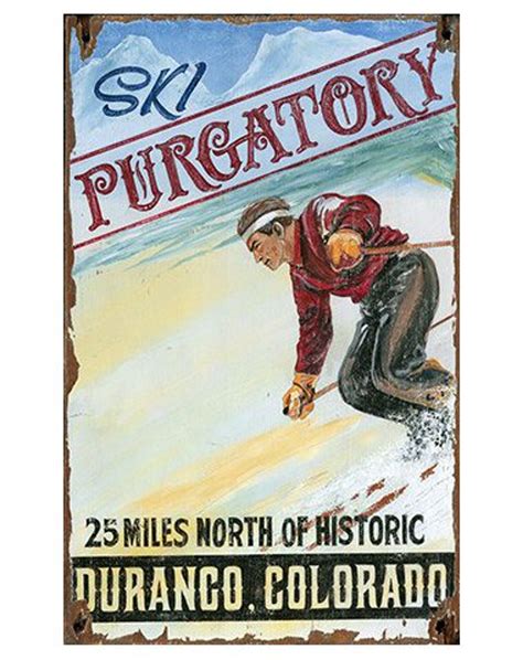 Customizable Ski Purgatory Skiing Vintage Style Wooden Sign Personalized Retro Wood Sign