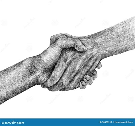 Shake hand drawing stock illustration. Illustration of isolated - 50339219