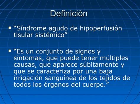 Estado De Choque Generalidades Ppt