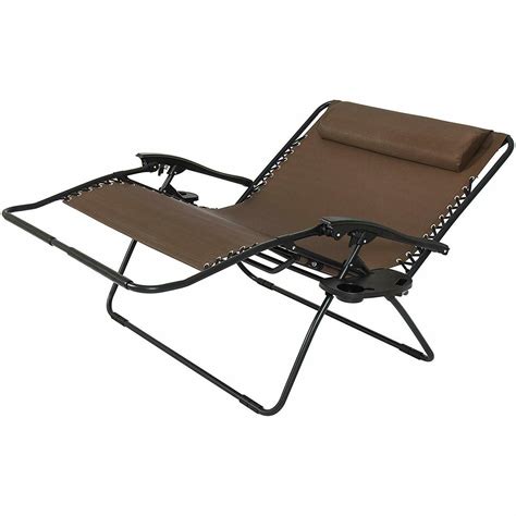 Chair 2 Person Double Wide Folding Recliner Patio Lounge