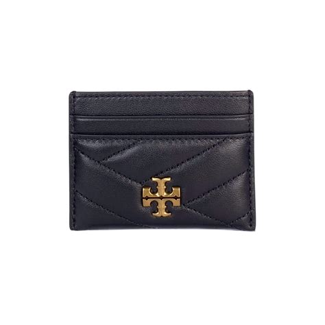 Tory Burch Kira 縫線設計金屬logo卡夾黑色 短夾 Yahoo奇摩購物中心