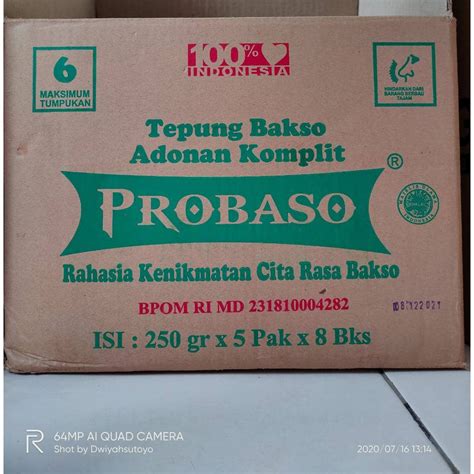 Tepung Bakso Adonan Komplit Brand PROBASO 40 Pcs X 250gr 1 KATUN