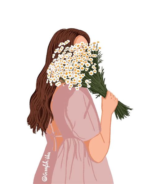 Flower Women Art In 2022 Illustration Flower Illustration Flower