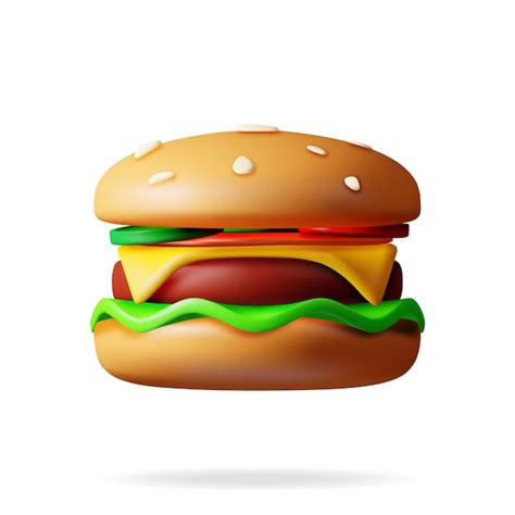 Premium Vector D Tasty Burger Isolated On White